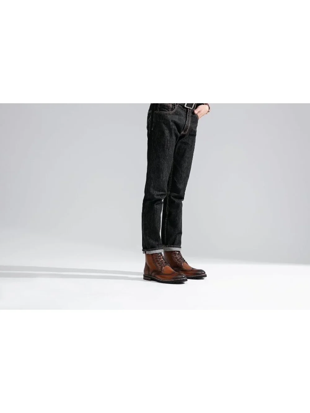 Men's Brown Boots Premium Leather Cap Toe Casual Boots Chukka Dress Boots
